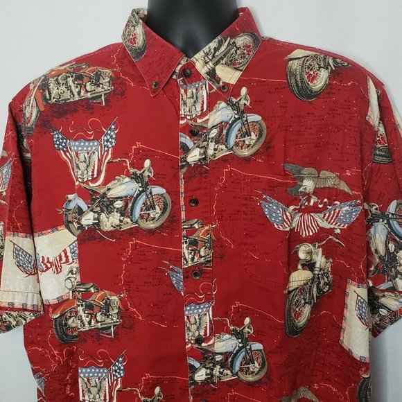 RedHead XL Motorcycles Patriotic Eagles Shirt - Picture 5 of 8
